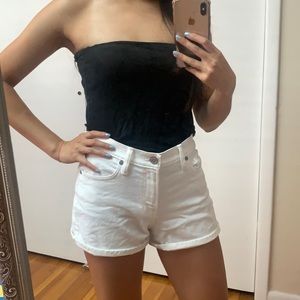 Banana Republic White Mid-Rise Short